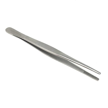 Utility Tweezers Straight Serrated Jaws 5.5L, Stainless Steel
